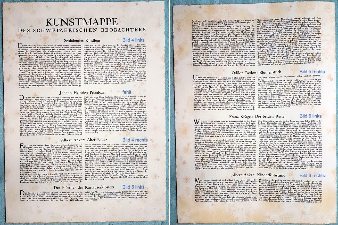 Gemälde: Antike Kunstdrucke / Kunstmappe 'Schweizerischer Beobachter' – Gebraucht aus Winterthur von chvch 1