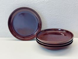 4x japanische Lackteller – ca. 15 cm, evtl. Holz
