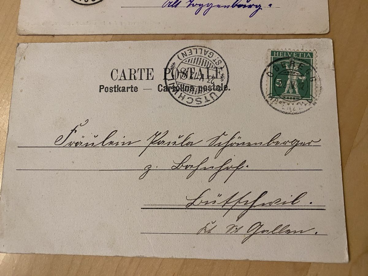 Ansichtskarten: 2 Ak Oberegg St. Anton 1912 1907 – Gebraucht aus Mosnang von Goldwasser 5