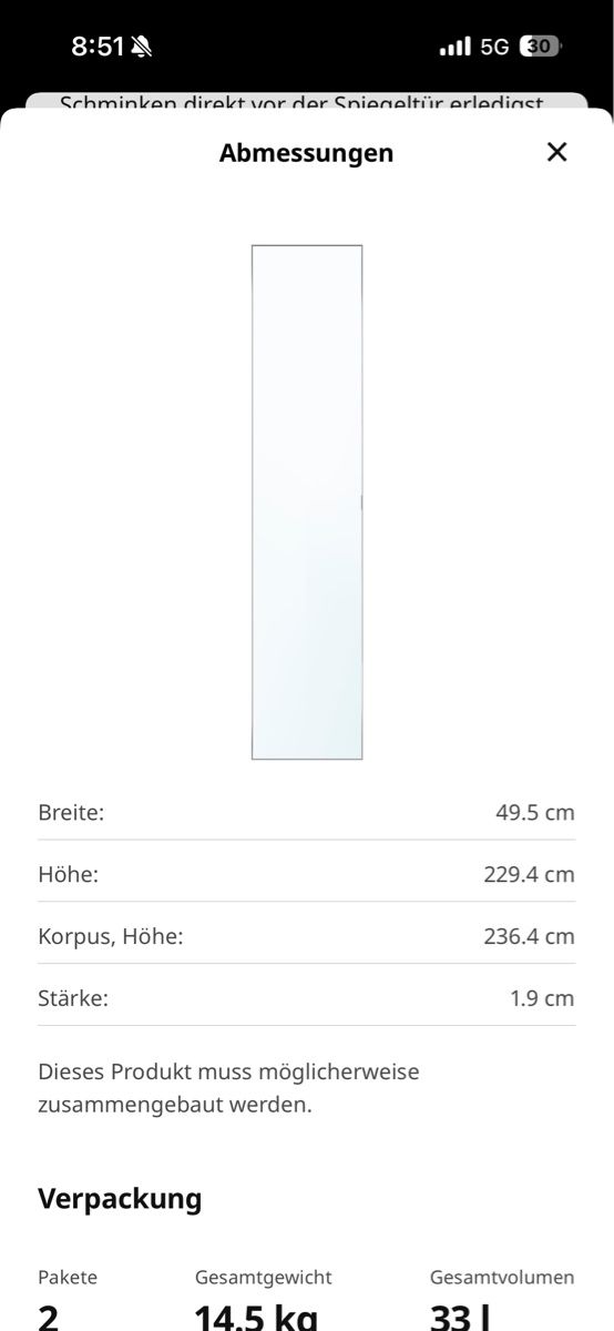 Armoires miroirs: Pax Schrank mit Spiegeltüre – D'occasion à Bern par Martinamaeusli 2