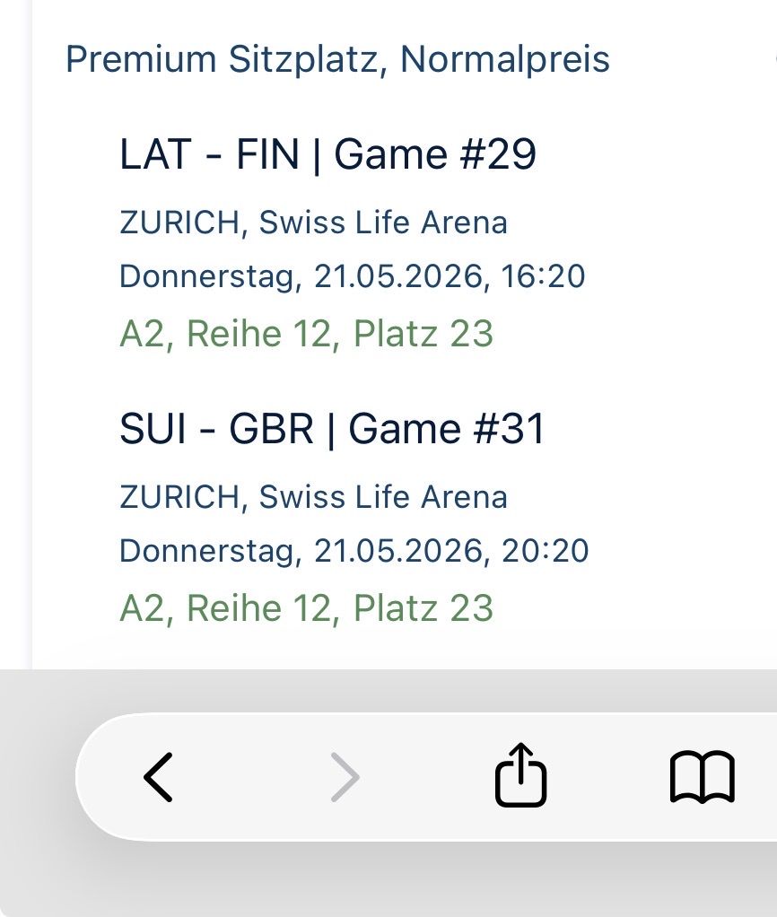 Biglietti: Eishockey Premium Tagesticket 21.05.26 – Nuovo (secondo la descrizione) da Adliswil venduto da phi_8yxl