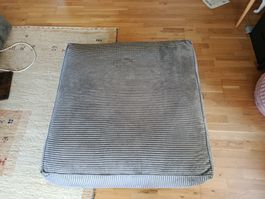 Hocker Cord grau 92x92x42 cm gebrauchter Zustand