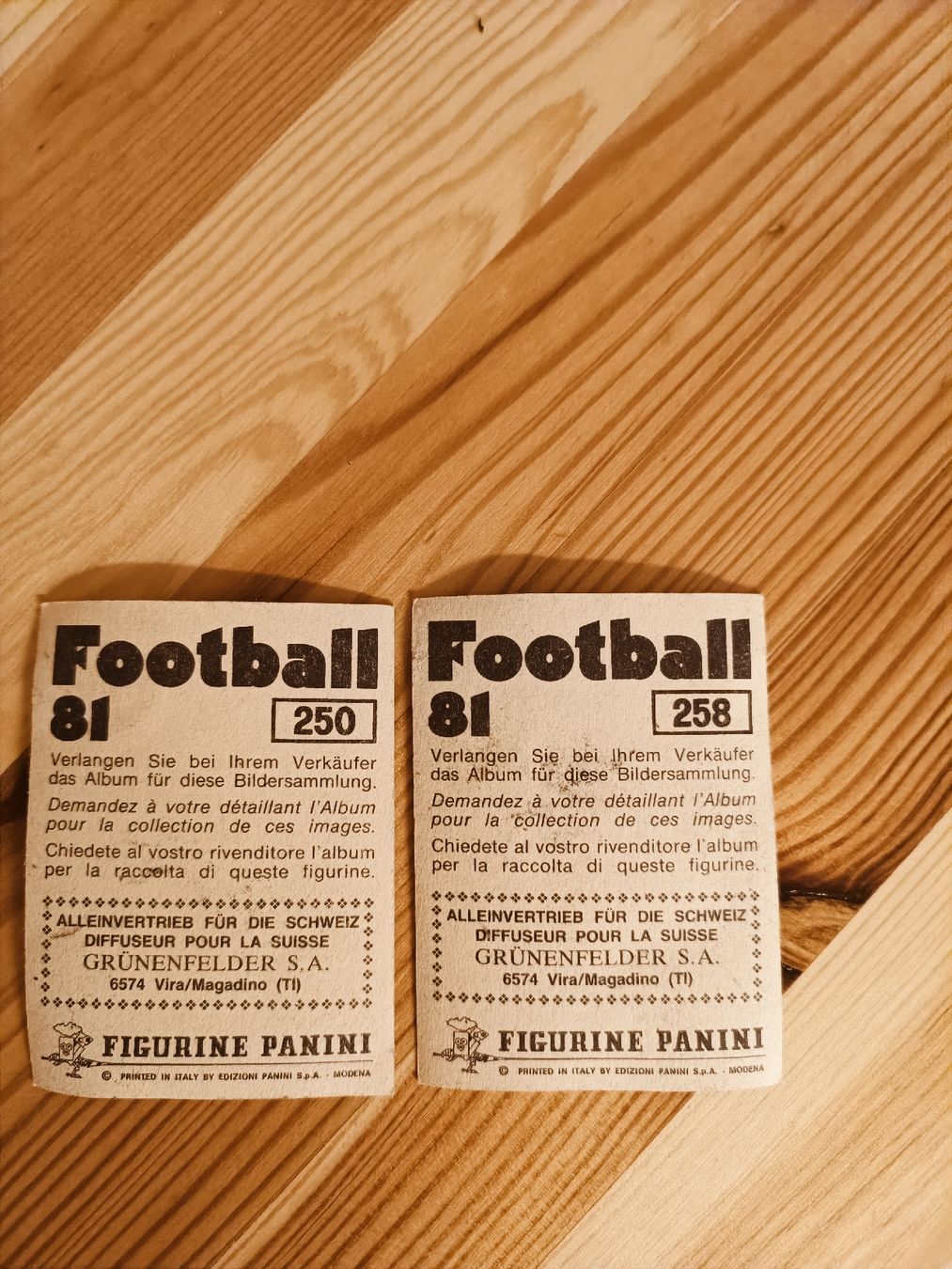 Panini Carte collezionabili: panini bildli von 1981  – Usato da Eschenbach SG venduto da Schmidl 1
