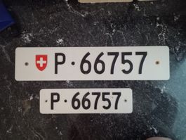2x Nummernschild PTT Post ausrangiert 66757