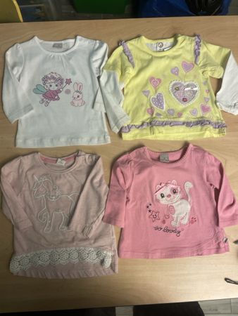 4 Migros Langarmshirts Mädchen Gr. 68, Top Zustand und neu