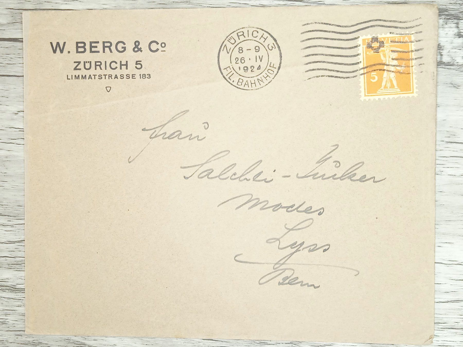 Tutti i francobolli: TR20 Enveloppe + Timbre Suisse 1924 – Usato da Cousset venduto da Patrick_Collections