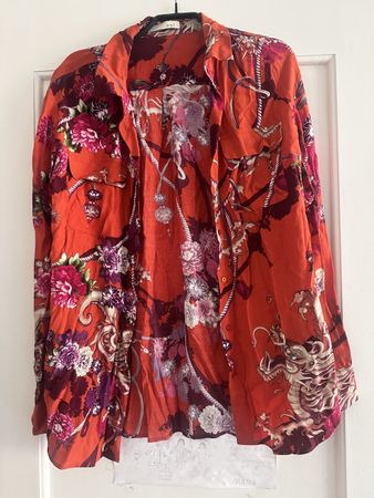 OUI Designer Seidenbluse, Gr. 36, Herbstfarben, Top Zustand!