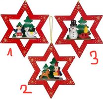 Baumschmuck Sterne 11cm Holz rot
