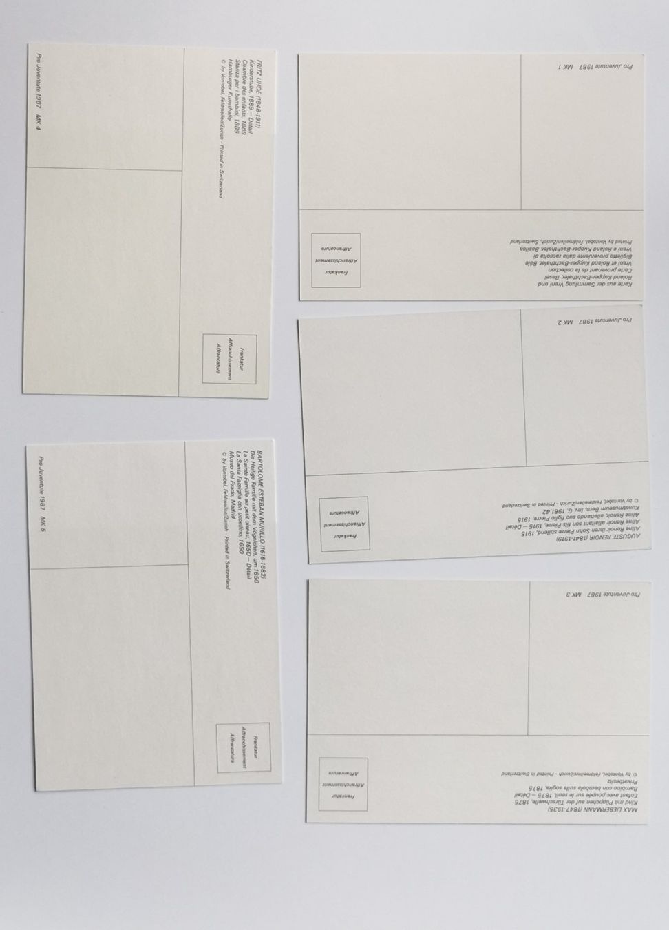 Tutti i francobolli: PJ Maximumkarten-Set 1987 – Nuovo (secondo la descrizione) da Aadorf venduto da Chnorli-Furz 1