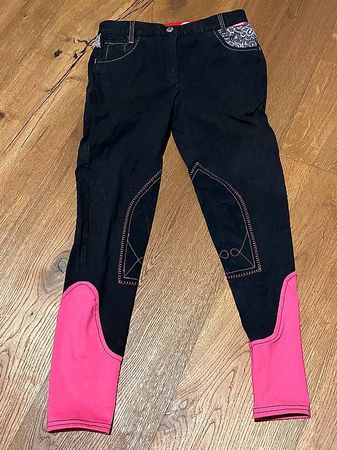 Reithose Gr. 164 schwarz/pink - Top Zustand!