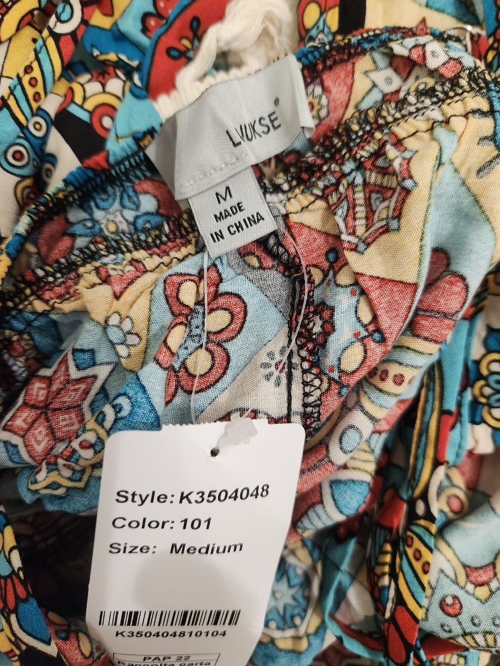 Vestiti: Robe longue imprimée multicolore avec franges T.M – Nuovo (secondo la descrizione) da Niedergösgen venduto da Eva2410 7