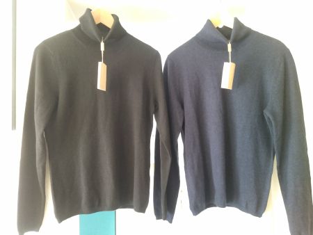 Pullover cashmere 100% NUOVO collo alto NERO taglia M