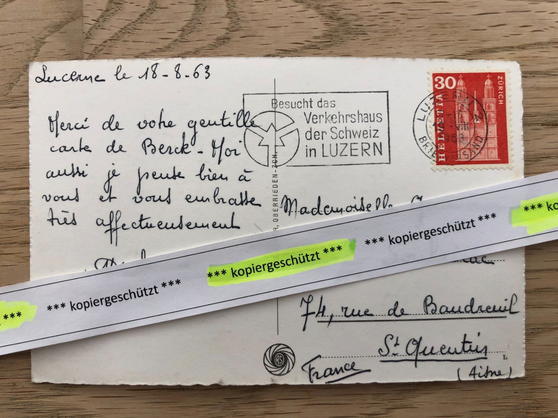 Cartoline postali: Vierwaldstättersee Stempel 19.8.1963 AK – Usato da Hefenhofen venduto da Bierinder 1