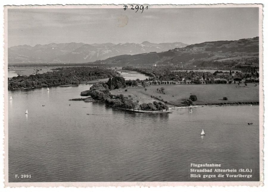 strandbad-altenrhein-flugaufnahme-um-1950-gebraucht-in-frauenfeld