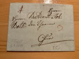 1818 Faltbrief mit Inhalt von Filisur - Chur