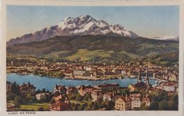 LUZERN mit Pilatus - Bahnhof - 1947
