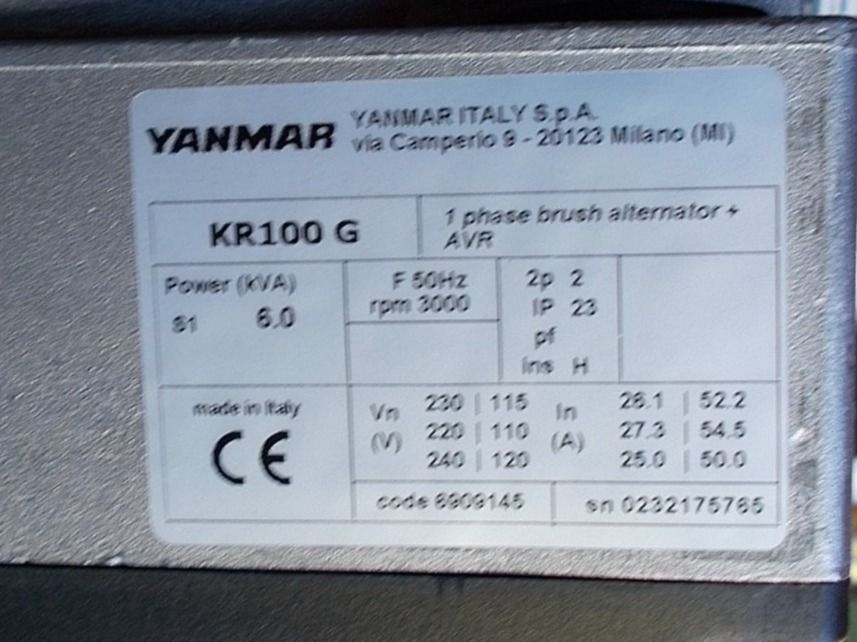 Yanmar Generatori di corrente: Generator Yanmar YDG5500V-5BYI2 – Nuovo e nell'imballaggio originale da Lauenen b. Gstaad venduto da Rezalb 6