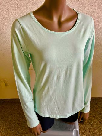 Mintfarbenes Baumwoll Langarmshirt, Grösse XL (ca.42) ...TOP