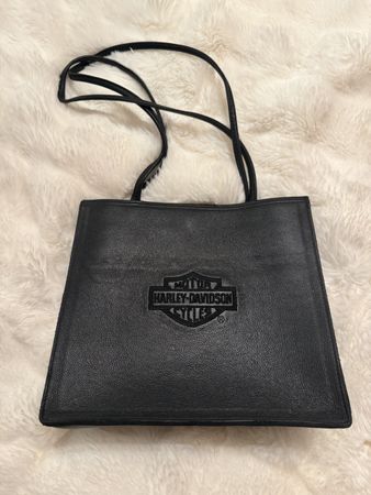 Sac à main Harley-Davidson vintage en cuir noir