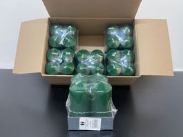 Neu Zylinder Kerzen Tannengrün 50x115mm (24x)