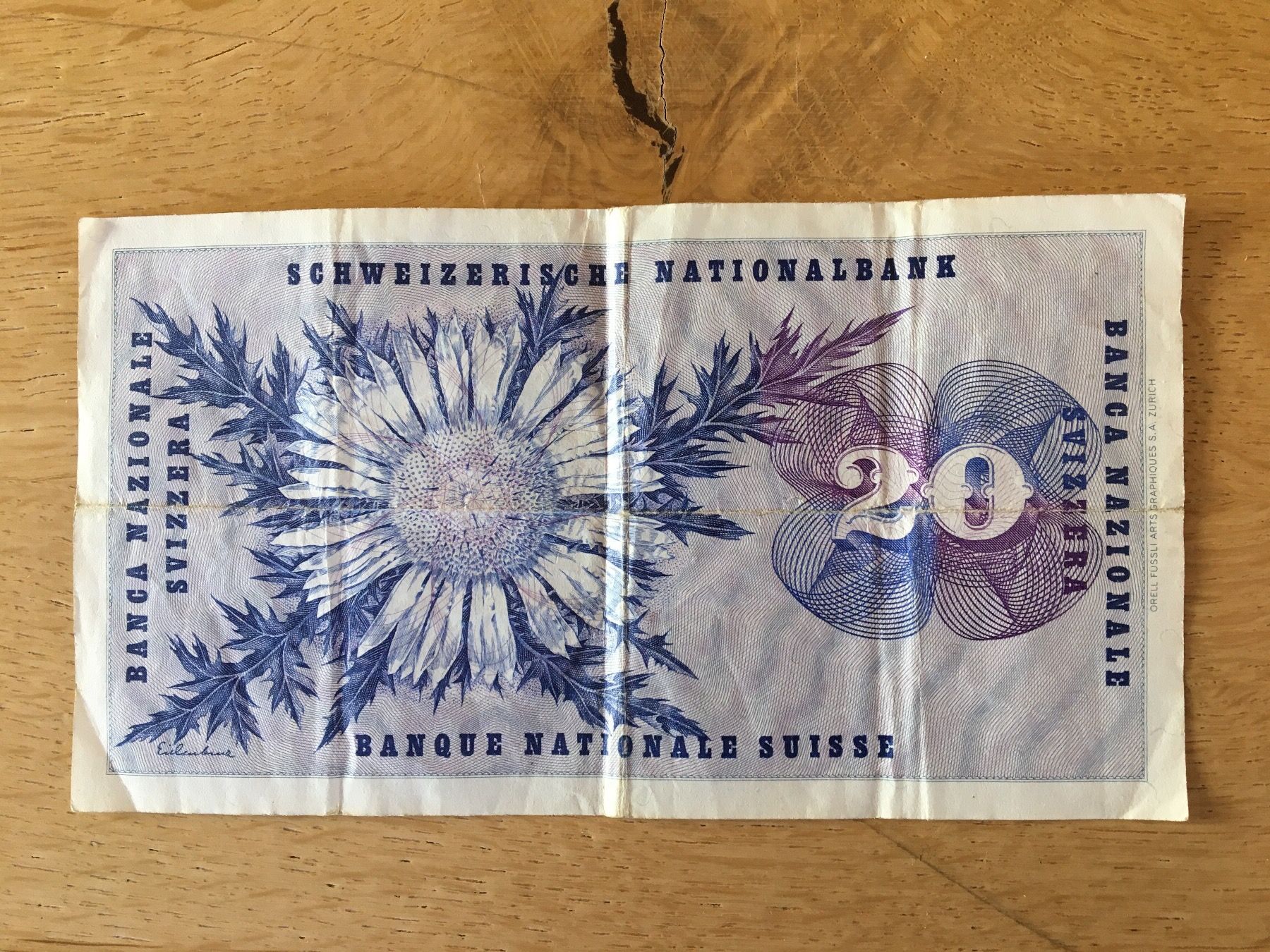 Banconote: Alte 20.- Note Schweiz 7. März 1973 – Usato da Heimenhausen venduto da bergblick4 1