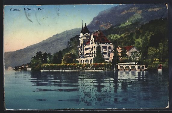 Cartes postales: AK Vitznau, Hotel du Parc, 1918 – D'occasion à Berlin par bartko-reher