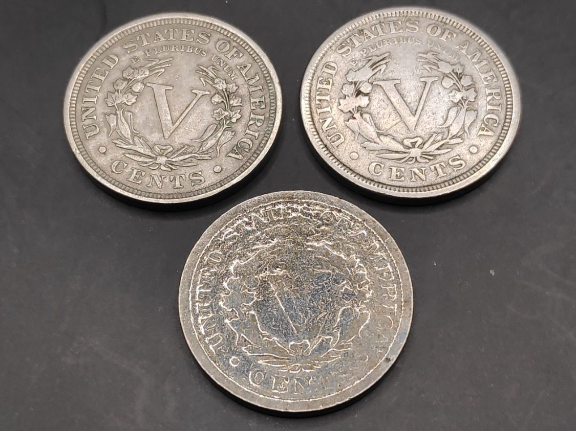 Alle Münzen: 3x 5 Cents "Liberty Nickel" – Gebraucht aus Sirnach von Trekk64 1