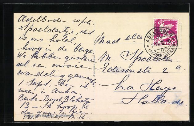 Cartoline postali: Adelboden, Hotel Edelweiss und Schweizer – Usato da Berlin venduto da bartko-reher 1