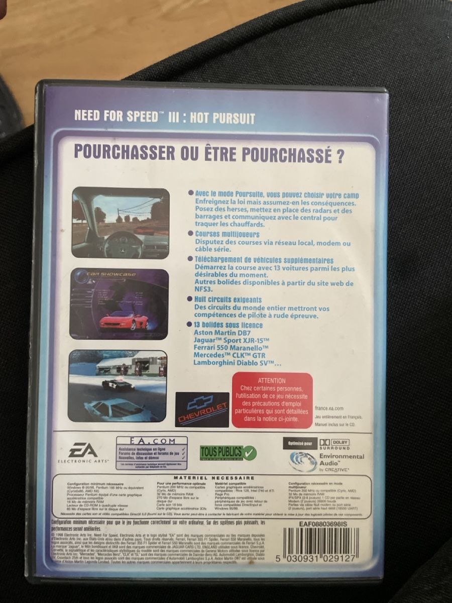 Giochi: Jeu PC Need for Speed III Hot Pursuit version originale – Usato da Delémont venduto da jes_5xrh 1