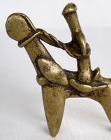 alter Bronze Reiter der Sao Kotoko auf Pferd Höhe 6,8 cm