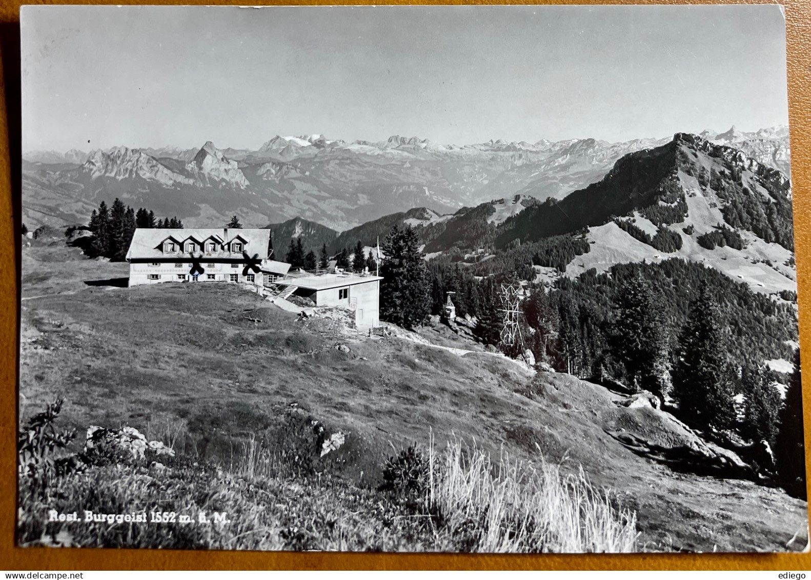 Cartoline postali: Rigi Scheidegg - Restaurant Burggeist 1975 – Usato da Lutry venduto da Ediego
