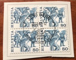 4 er Block Nr.601 mit Papier Stempel Bern   