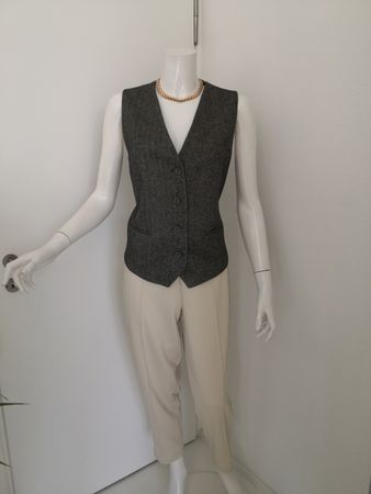 🤩MANGO NEUE KOLLEKTION GILET SPINA-DI-PESCE GRAU NEU