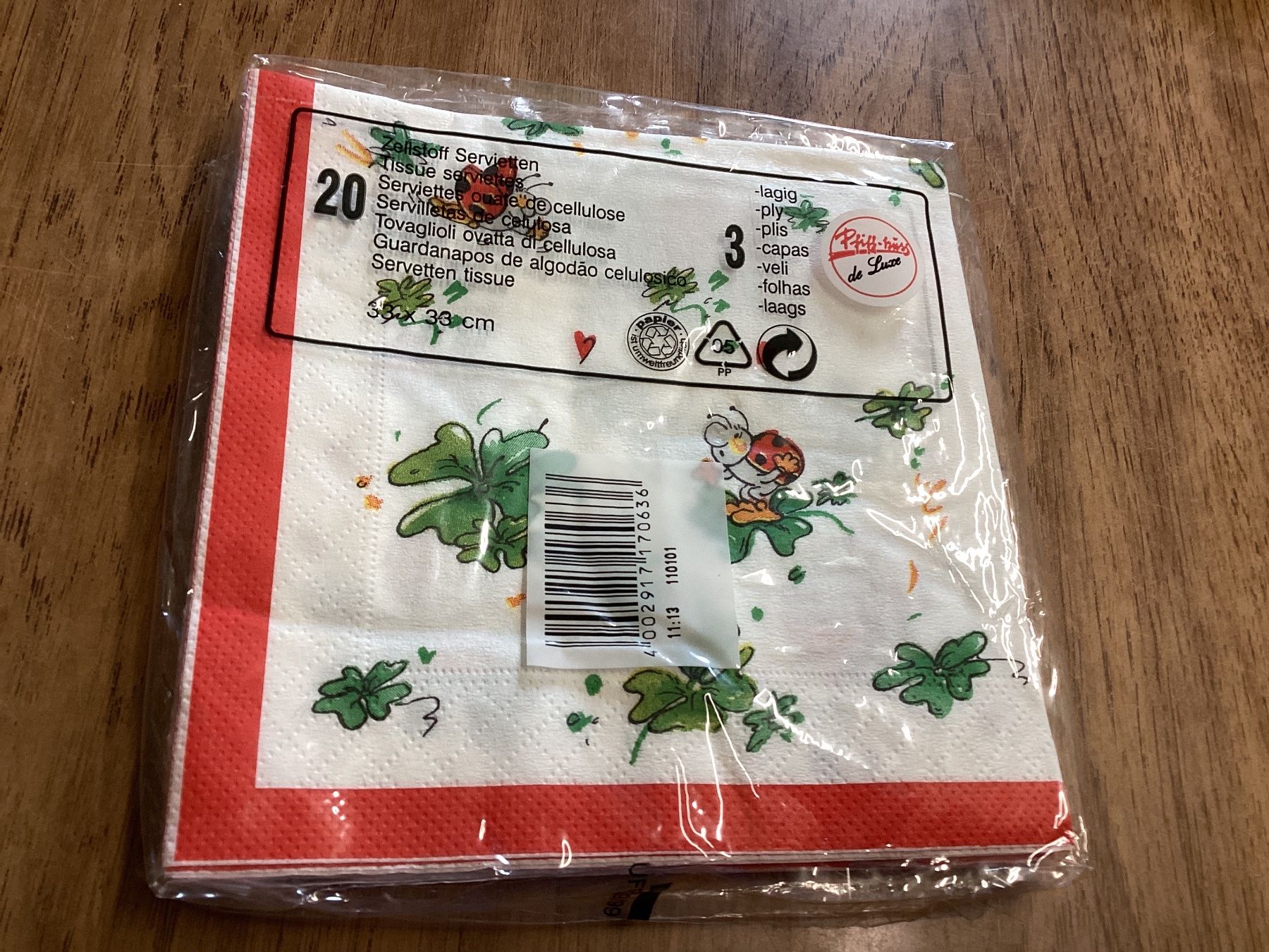 Tovaglioli: Servietten mit Glückskäfer-Motiv, Originalverpackt – Usato da Lyss venduto da Nigudasschaf 1