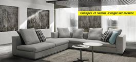 Salon d'angle toutes les grandeurs. Tissu ou cuir