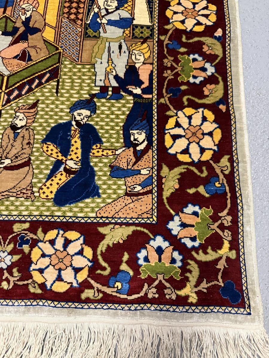 Tappeti: Wunderschöner Seiden Bildteppich (Hereke)77x52.cm – Usato da Sempach venduto da Star7 1