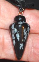 Halskette 29E – Pendel Schneeflocken Obsidian