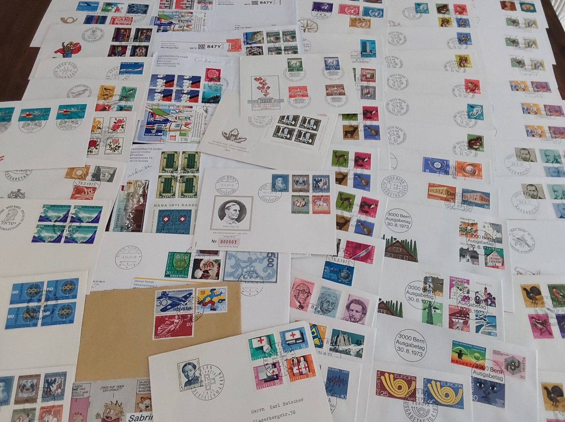 Tutti i francobolli: Über 400 FDCs, Briefe, MK, CH & FL – Usato da Münchwilen AG venduto da Nesar 7