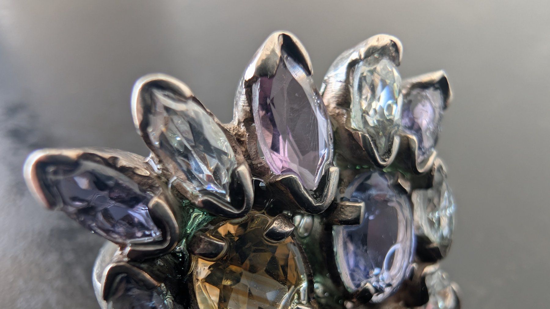 Anelli: Prächtiger Sterling-Silber-Ring mit bunten Steinen – Usato da Egg b. Zürich venduto da leroy711 4