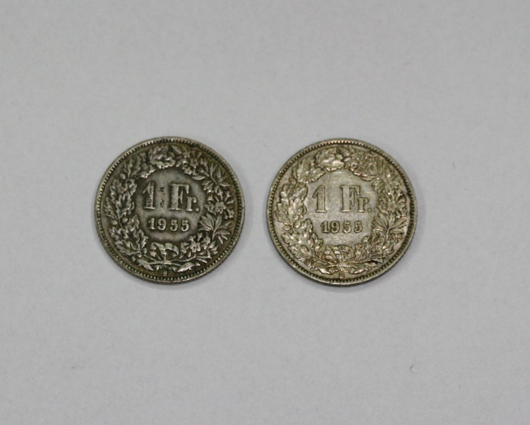 Tutti le monete: 2 x 1 Franken 1955 – Nuovo (secondo la descrizione) da Chur venduto da Invinoveritas