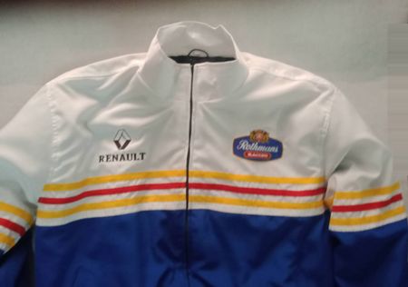 NEU ROTHMANS RACING RENAULT RETRO Fan Jacke weiß blau