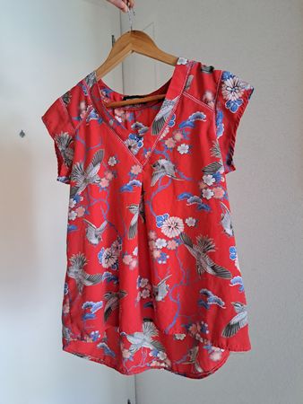 Tee-shirt rouge imprimé oiseaux taille s occasion