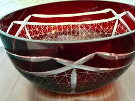 Antike Kristallschale Glas geschliffen 16 cm