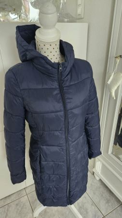 Winterjacke Steppjacke Blau mit Kapuze, Grösse 34 S