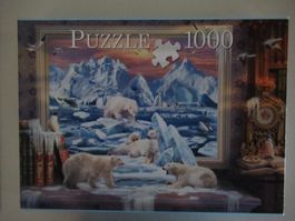 1000 Teile Puzzle, Eisbären, Winter-Puzzle Spass komplett