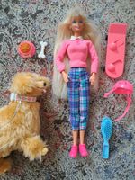 Barbie Puppe mit Hund und Zubehör gebrauchter Zustand