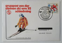 GRUSSPOST VON DER ALPINEN SKI-WM 82 SCHLADMING