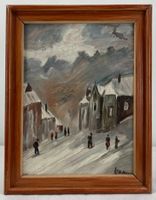 Ölgemälde Winter Landschaft Berge Signiert Lehmann
