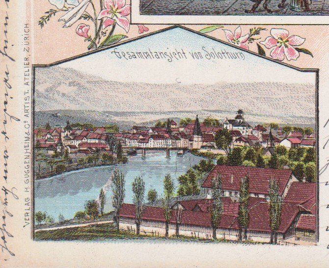 Cartoline postali: Solothurn   -   alte  2-Bild Litho - Ansichtskarte – Usato da Vitznau venduto da Ropaku 1