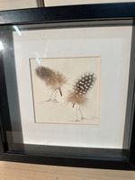 Tableau plumes d'oiseaux, cadre noir, Ribba IKEA, 21cm